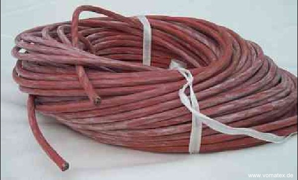 Silicone electro cable, red, 4-core